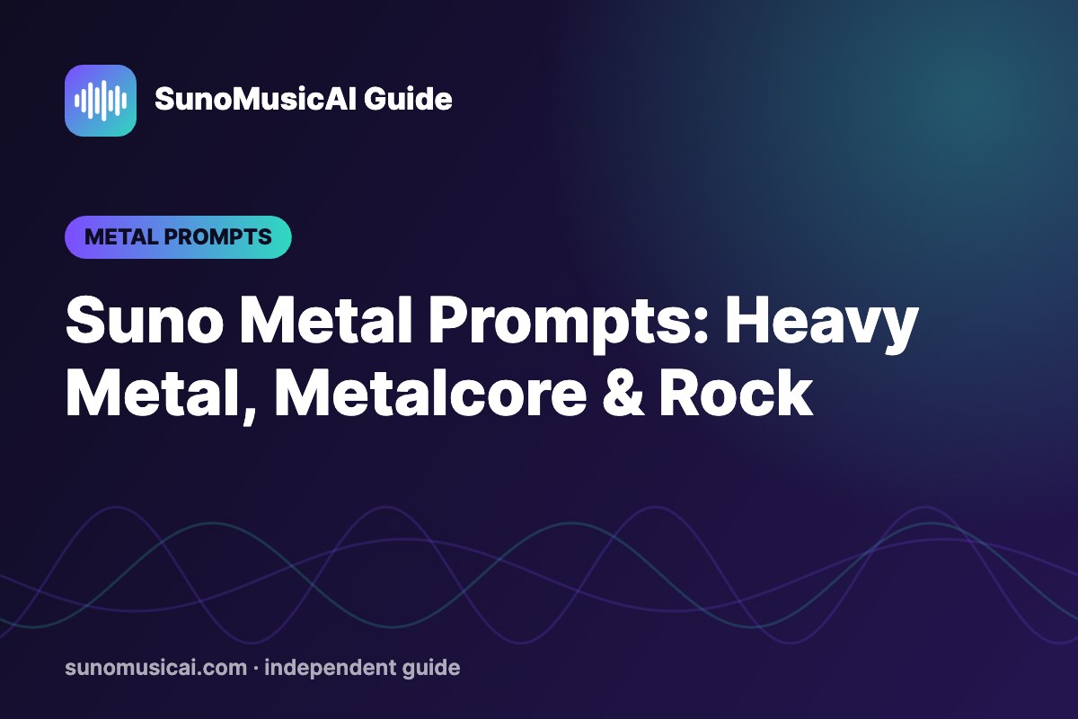 Suno Metal Prompts: 40 Prompts for Heavy Metal, Metalcore and Rock