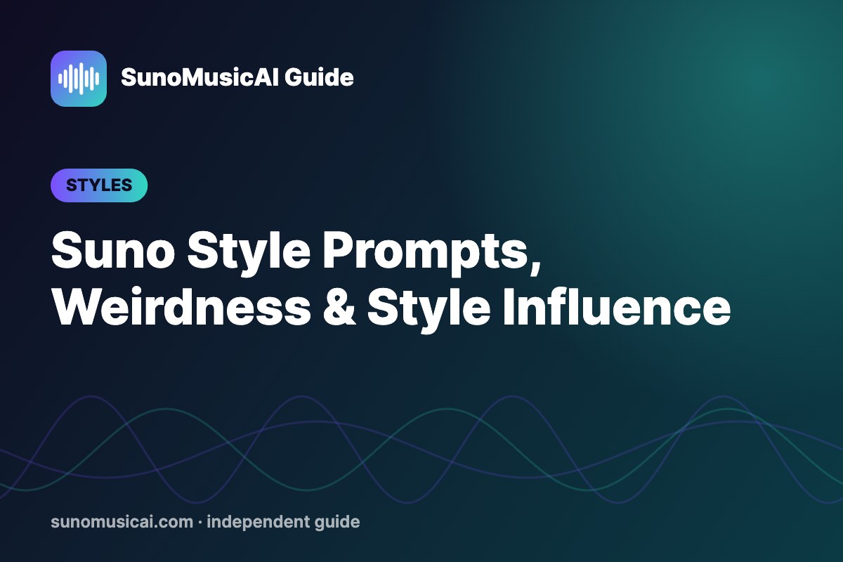 Suno Style Prompts: Styles List, Weirdness and Style Influence Explained
